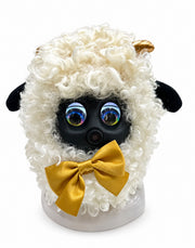 K Bao M20 Mini AI companion robot, bow-tie sheep style on a white background