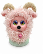 K Bao M20 Mini AI companion robot, pink ram style on a white background