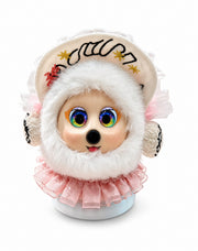 K Bao M20 Mini AI companion robot, ruffled bonnet style on a white background